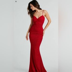 XS blinged red sparkle dress